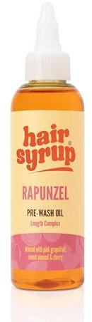 Hair Syrup | Rapunzel Pre-Wash Hair Oil | Infused with Pink Grapefruit, Sweet Almond & Cherry | Revitalise Your Scalp & Mind | Vegan | 100% Natural | 100ml