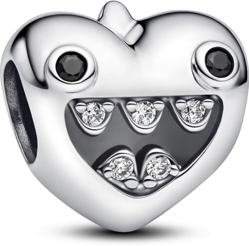 PANDORA Moments Mamas 793768C01 - Ciondolo a forma di cuore, in argento Sterling con zirconi, compatibile Moments, 8,9x10,2x10,9 mm, Argento sterling, Zirconia cubica