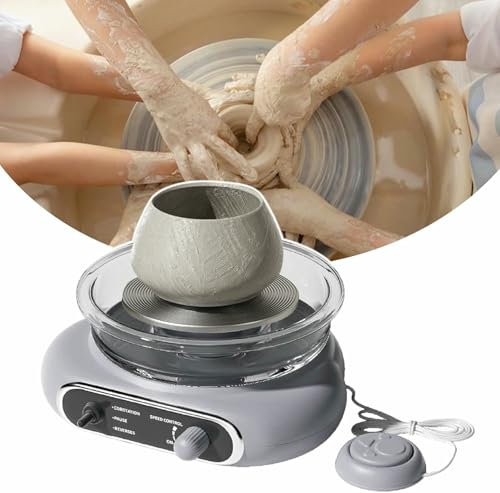 FLTRGO Mini di Argilla per Principianti, Tornio in Ceramica A velocità Regolabile, Kit di Tornio in Ceramica Nera per Adulti E Principianti, Mor ~/