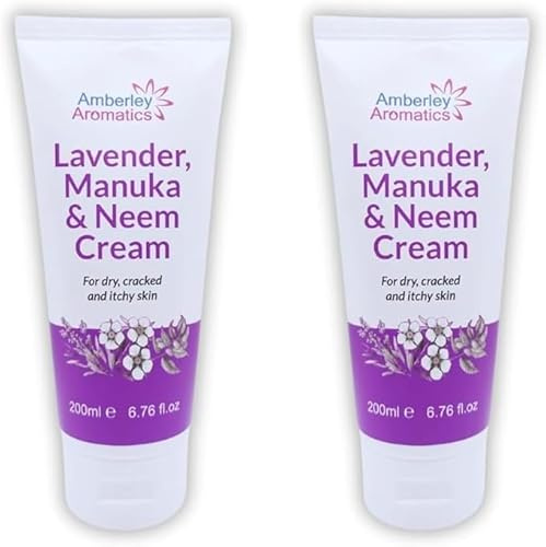 Lavender, Manuka & Neem Cream 200ml 2-Pack - Antibacterial, Anti-fungal, Antiseptic, Anti-Itch, Dry and Cracked Skin. Suitable for Senstive Skin Eczema & Psorasis Chapped Skin