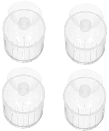 TOYANDONA Lot De 4 Tasses d'alimentation pour Plantes Aquatiques Vase en Acrylique Transparent Ventouse, Adaptées Aux Aquariums d'eau Douce pour Poissons Et Crevettes