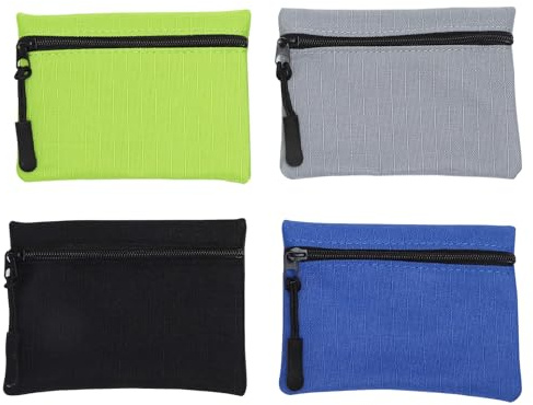 KQDRAVINE 4 Monedero Pequeño, Mini Bolsitas para Monedas de Tela Oxford, Bolsitas Portátiles con Cremallera para Monedas, Monedero Hombre Pequeño, Monederos para Niños