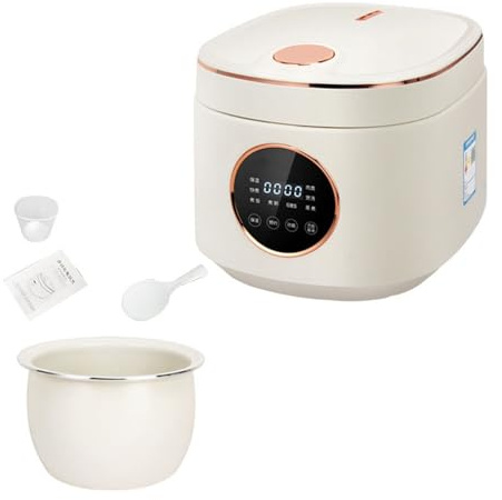 Rice Cooker, High Temperature Protection Mini Rice Cooker with 8 Cooking Functions, 5L Non-Stick Ceramic Glaze for White, Brown Rice, Porridge and Soup