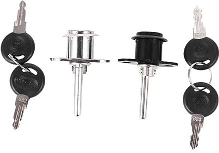 ORFOFE 2Pcs Office Desk Drawer Locks with Keys Zinc Alloy Furniture Safety Locks for Wardrobes Cabinets and File Cabinets Easy Installation with Spare Keys Silver Black Core