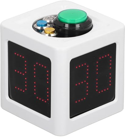 Poker Shot Uhr, Sekunden Countdown Timer für Poker, Wiederaufladbarer 4 seitiger Würfel Timer mit 1,4 Zoll Display für Casino Schachturniere (-1010240001712)