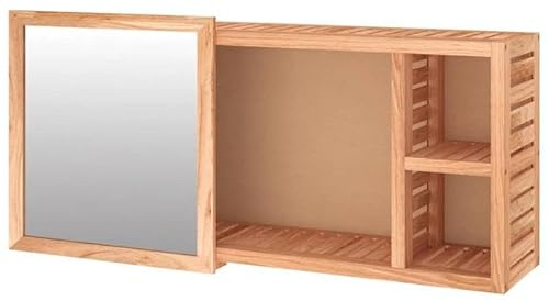 Eleganz Armario con espejo de madera maciza de nogal, 80 x 17 x 34 cm, juego de muebles de baño de madera maciza de nogal con acabado al óleo y cristal, elegante y duradero