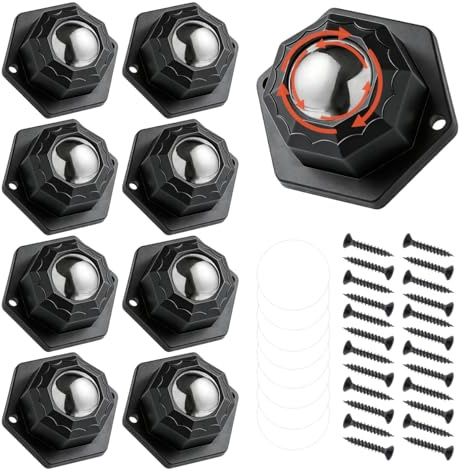 Kugelrollen Schwerlast, 8 Stück Selbstklebende Starkes Rollenrad, 360 Grad Kugelrollen für Möbel für Möbel, Küchengeräte & Aufbewahrungsboxen, Maximale Belastung: 200 kg