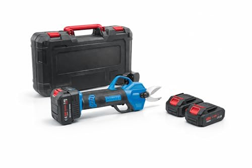 Potatore Elettrico a Batteria con 2 Batterie – Forbici Elettriche da Potatura per Giardino, Taglio Preciso per Alberi, Ulivi e Piante – Kit Completo con Valigetta, Caricatore e Accessori