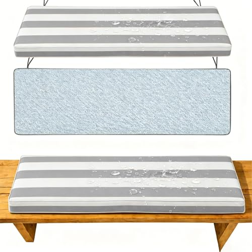 Cojín de Banco para Interior y Exterior, Impermeable Antideslizante, Material Resistente