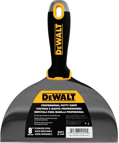 DEWALT 8 Putty Knife | Stainless Steel w/Soft Grip Handle | DXTT-2-144