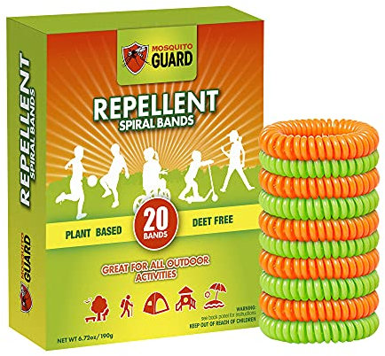 Mosquito Guard 20 Deet Free Mosquito Repellent Bracelets for Kids - Camping Essentials Bug Repellent Bracelets - Mosquito Repellent Outdoor Patio Bands - Summer Essential Bug Bracelets Repellent Kids