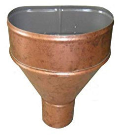 T.E.G. METALLI S.R.L. Imbuto Bacinella Modello Palermo per Confluenza Raccordo di 2 Pluviali Tubi (100, Alluminio/Rame Antichizzato)