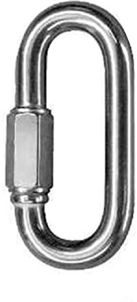 D Shape Locking Carabiner - Zinc Plated Quick Link Camp Oval Quick Link Chain Connector Screw Lock Carabiner Key Ring Oval Locking Carabiner Screw Lock Carabiner (10, 3/16)