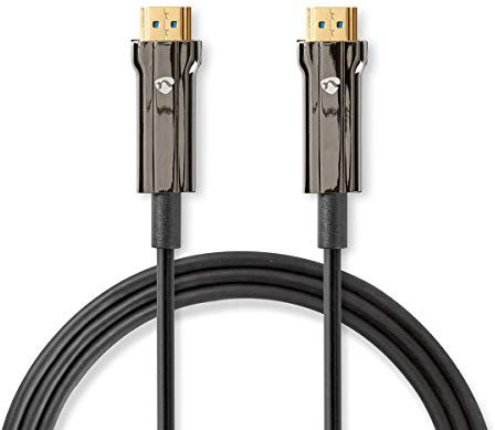 NEDIS Câble de fibre optique 8K HDMI AOC 48 Gbit/s ultra haut débit, prise en charge murale 8K @ 60 Hz, 4K @ 120 Hz/144 Hz dynamique HDR eARC HDCP CEC Dolby HDCP2.2 15 m