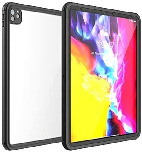 AICase Hülle für IPad Pro 12.9 Zoll 2020 (4.Generation) wasserdichte Hülle,360 Rundum Schutz Transparent Schutzhülle,wasserdicht, schockresistent, mit voller Touchscreen Funktion inkl. Touch ID