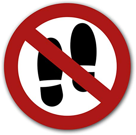10 pièces Autocollant Entrée dans la Zone Interdite Ø 9,5 cm ne Pas Marcher Dessus Panneau Interdit avec Protection UV pour Usage extérieur intérieur