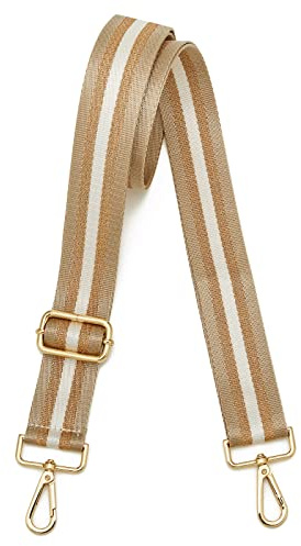 ZOUIQSS Damen Goldfarbene Bunter Schultergurt längenverstellbarer breiter Tragegurt Schultergurt für Handtaschen 3.8cm breit 73-125cm-Schultergurt für Handtaschen((3,5 cm) Helles Kaffeegold)
