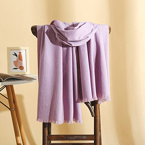 Schal Damen Damen-Schal Aus Kaschmir-Feeling, Weicher, Dicker, Warmer Lila Schal, Einfarbig, Wickelschal, Winter-Deckenschal, Eleganter Stola-Schal Für Damen Und Mädchen, Doppelter Verwendungszweck