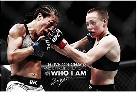 Rose Namajunas 'Thug' Zitat – Chaos | Fotodruck-Poster | vorsigniert | Pro Glanzpapier | Größe: A3 (29,7 x 42 cm)