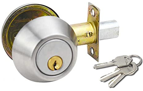 Tissting Bouton De Porte Avec Serrure À Clé Boule Ronde Pour Porte D'entrée Chambre Salle De Bains - Installation Facile En Quelques Minutes Avec Un Tournevis Convient Aux Portes De 3-5 Cm/1.2-2Pouces