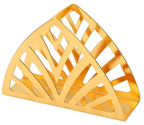 LetCart Serviettenhalter – Goldener Dreieckiger Serviettenhalter, Organizer, Ausgehöhlt, Vertikal, Schlicht, Cocktail-Taschentuchspender Für Küchenarbeitsplatte, Esstisch
