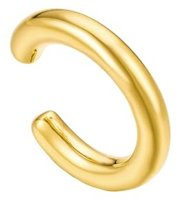Brandlinger ® Ear Cuff Silber 925 (1 Stück). Ohrklemme gehämmert. Schmuck Damen vergoldet mit 18 Karat (Silber und Gold) für Frauen und Mädchen. Innerer Durchmesser 9mm
