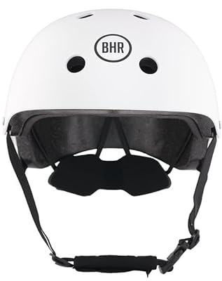 BHR Casco Urban 837 per Monopattino, Scooter Elettrici e Città - Omologato CE per Ragazzi e Adulti - Per Bicicletta, MTB, BMX, Skateboard, Pattinaggio - Bianco Opaco, M