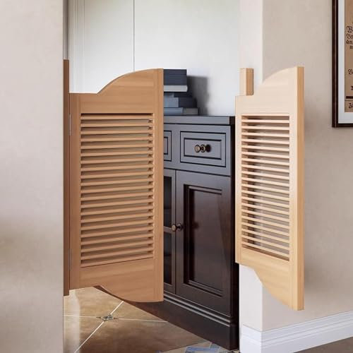 Café-Türen,Fensterladen-Design,gewölbte Türen,Schwingtüren,Retro-Trenntür aus massivem Holz,innen (Farbe: helles Holz,Größe: 120 cm (47 1/4 Zoll))