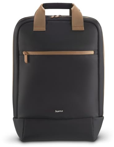Hama Rucksack für Laptop (Laptopfach gepolstert für Laptops bis 16,2“, Laptoprucksack mit Vordertasche und Innenfach, ultraleichter Daypack, wasserfest) schwarz
