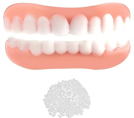 Faux Appareil Dentaire 1 Paire Fausse Dent Provisoire, Facette Dentaire A Poser Soi Meme Haut Et Bas, Prothese Dentaire Amovible Kits De Blanchiment Des Dents Pour Hommes Et Femmes