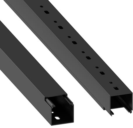 Habengut | Kabelkanal (mit Montagelochung im Boden) 40x40 mm aus PVC, Länge 1 m, Schwarz