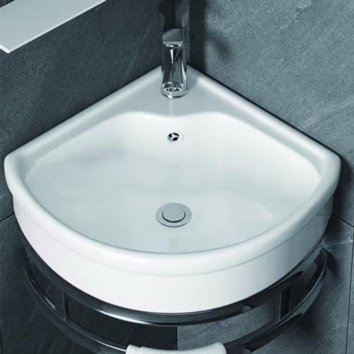 Cucina lavello completo,lavatoio ceramica,lavatoio ceramica,lavandino da esterno giardino,Di piccole dimensioni, con rubinetto e valvola ad angolo caldo e freddo, adatto per cucina, banco da lavoro, e
