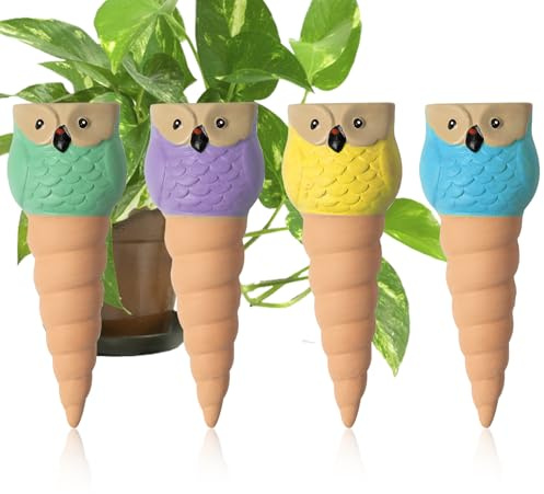 RoseFlower Irrigatore Automatico per Vasi, Set di 4 Innaffiare Piante in Vacanza, Irrigazione a Goccia Distributore d'Acqua per Interni ed Esterni, Ufficio Domestico, Giardino