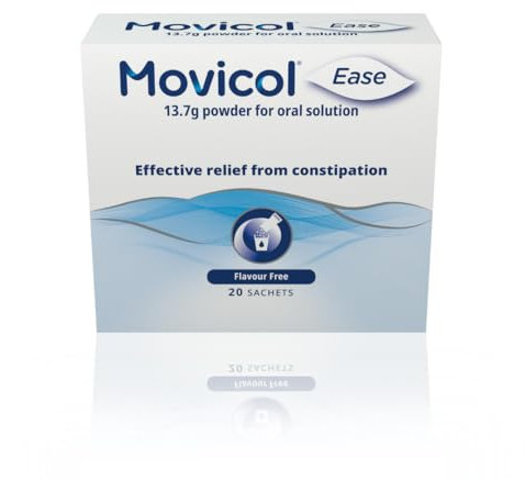 Movicol Ease Stick Sachets, Flavor Free, 20 Sachets, Constipation Relief for Adults, Laxatives, Relief, hydrates, softens & Help Restore Natural Bowel Movement
