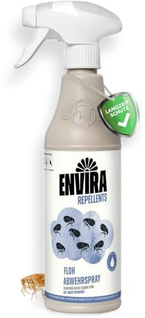 Envira Flohspray für Wohnung & Möbel 500 ml - Hochwirksames Abwehrspray gegen Flöhe - Flohmittel mit Langzeitwirkung - Anti Floh Spray mit dezentem Zitrusduft, geruchsarm