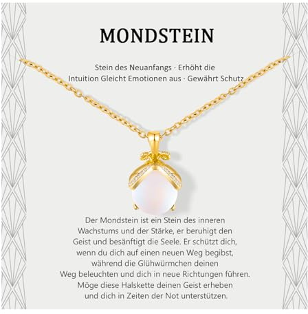 Lueaurra Geschenke für Frauen Halskette Glühwürmchen Mondstein Frau Idee Original Geschenk Teenager Mädchen Geschenke Weihnachten Geburtstagsgeschenk Geschenk für Mutter Tochter Schwester Freundin