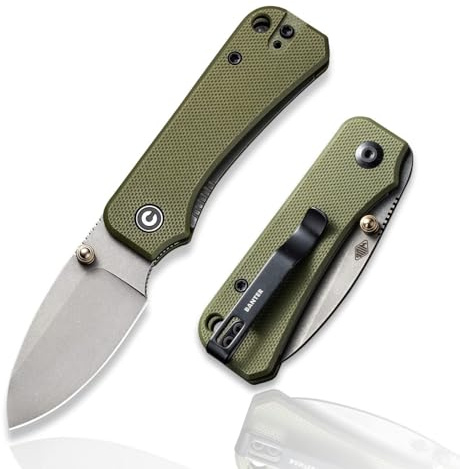 CIVIVI Baby Banter Small Folding Pocket Knife with 5.94CM Nitro-V Blade | EDC Knife with Clip, Black G-10 Handle, for Outdoor Camping Hiking Gifts C19068S-5