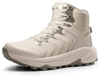 NORTIV 8 Women's Hiking Boots Waterproof with Arch Support Sneakers Walking Outdoor Comfortable Lightweight Boot Echo Mid,Size 6.5,Khaki,NWUMHB2502