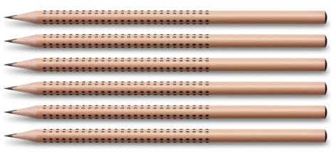 FABER-CASTELL - Bleistifte Set Grip Natur, 6 Stück, Härtegrad HB