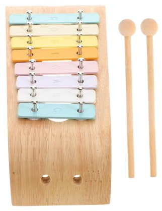 BESPORTBLE Kinderxylophon Mit Noten Glockenspiel Aus Aluminiumlegierung Und Holz Orff-Instrument Für Kleinkinder Musikinstrument Für Kognitives Spielzeug