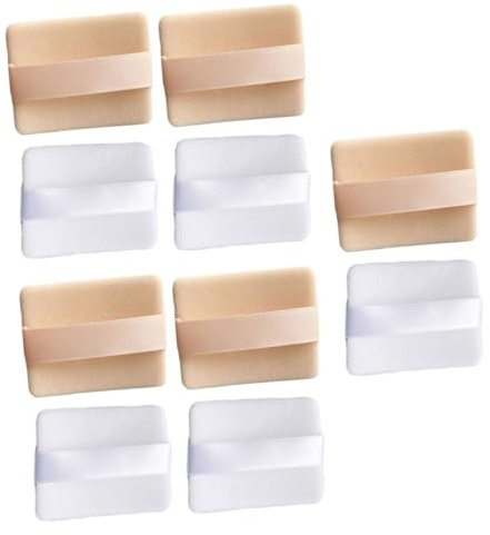 ERINGOGO 10piezas Borla de Maquillaje Facial Borla de Polvo Mineral con Almohadilla Conjunto para Aplicar Polvos Selladores Maquillaje el Cuerpo