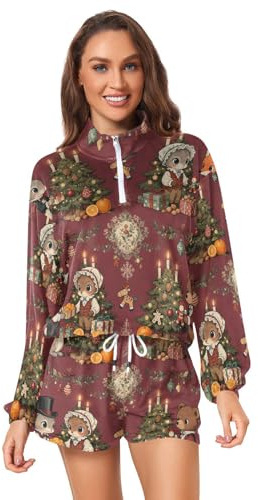 GuoChe Juegos de entrenamiento de animales de safari de Navidad con árbol para mujer, talla S, Colorido, Large