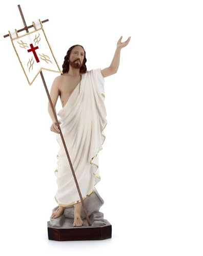 SHALOM - Estatua de Jesús resucitado, de resina vacía, altura 40 cm