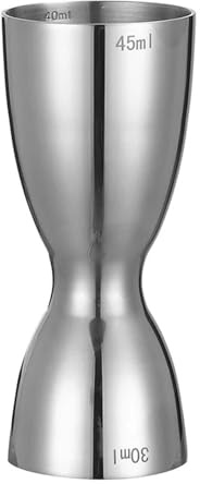 Dosatore Cocktail Jigger graduato for barra da cocktail 30 ml e 45, in acciaio inossidabile(Silver)
