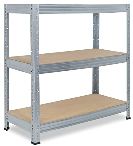 shelfplaza® 90x100x60cm Profi Schwerlastregal verzinkt/Metallregal mit 3 Böden à 200kg Tragkraft/Kellerregal Metall, Garagenregal, Werkstattregal oder Regal Lagerregal/Steckregal Metall