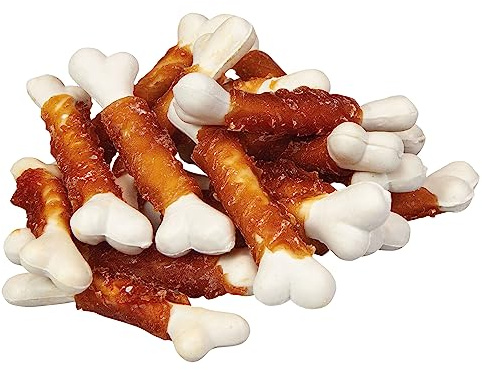 Hundeleckerli 1 kg Snack Knochen - Hundeleckerli mit Hühnerbrust umwickelt - reich an Calcium