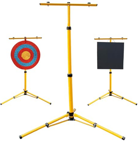 - QI HUO JU - Archery Target Stand Adjustable Bow and Arrow Target Stands for Backyard Adult, Durable Metal Target Stand for Straw or Foam Targets Range Youth Practice Shooting