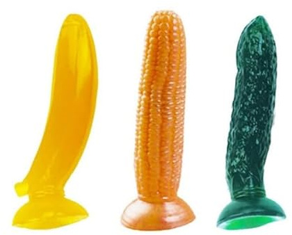 Silikon Saugnapf Dildo Obst Banane Gurke Maishahn Klitorale G-Punkt Analstimulator Erwachsene Sexspielzeug Magicnitz (Mais)