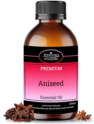 Aniseed Essential Oil 200ml - 100% Pure Natural Therapeutic Grade Oil, for Skin Care, Essential Oil Diffusers, Aromatherapy Oil & Massage Oil Blends, Aniseed Oil (Pimpinella anisum) Vegan GMO Free