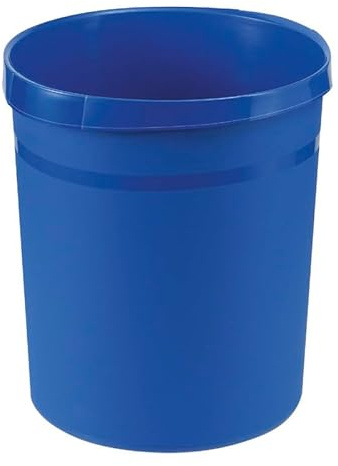 PROREGAL Klassischer runder Papierkorb aus Kunststoff | 18 Liter, HxØ 35x31,2cm | Blau